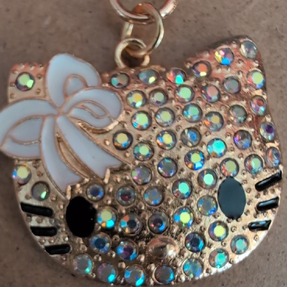 Cute Rhinestone Cat Keychain - Picture 4 of 6